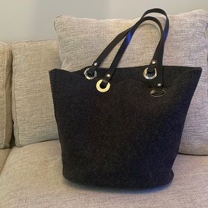 Charcoal wool tote bag